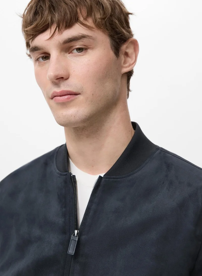 Mango Man  Suede-effect bomber jacket for Men | Best Price UAE